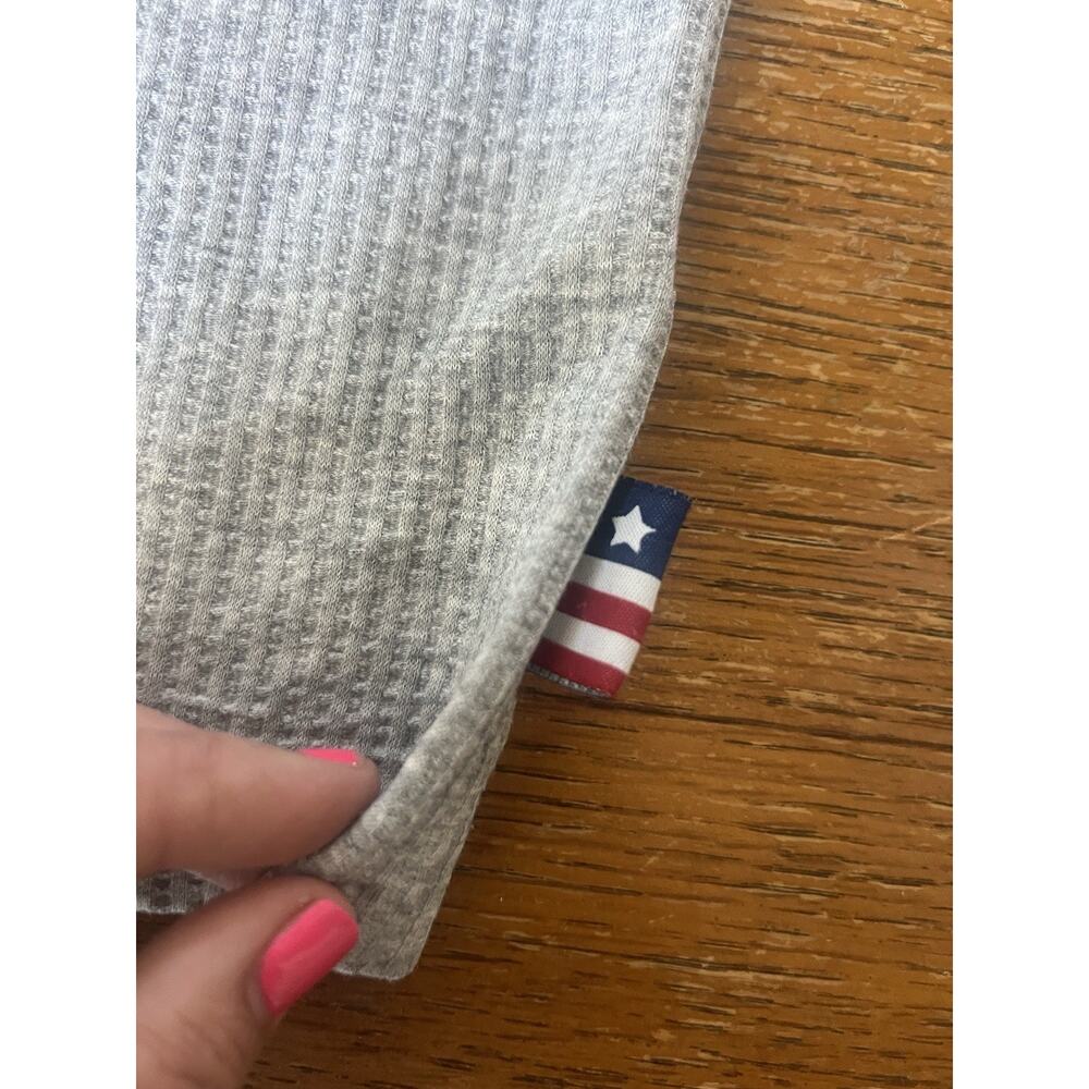 Vintage Disney Mickey Mouse Henley T Shirt Women's Large USA Flag Ribbed Tee - Picture 4 of 6